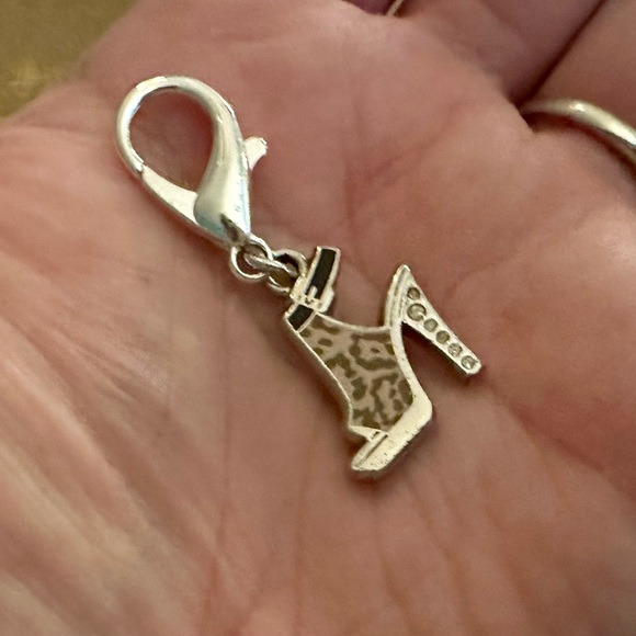 Coach Crystal Enamel Leopard Animal Print High Heel Bootie Wristlet Bag Charm - Picture 6 of 9